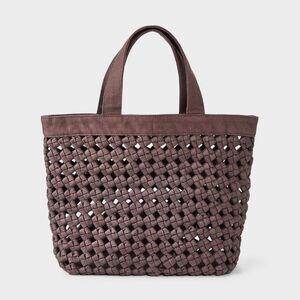Waxed Cotton Woven Cord Tote Bag - Universal Thread Brown